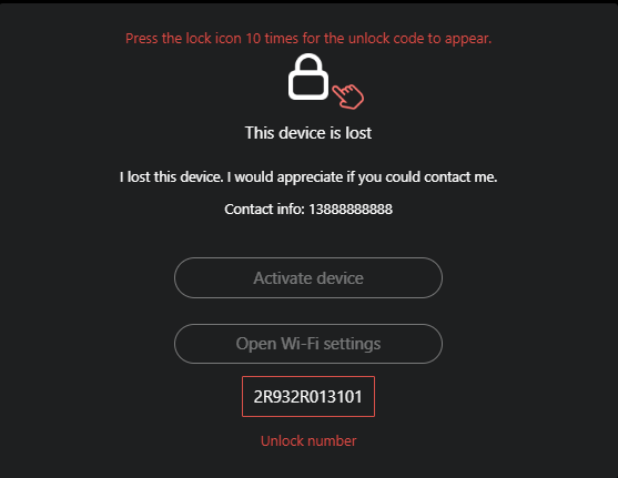 How to get unlock number